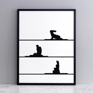 Yoga Rabbit Print with Frame