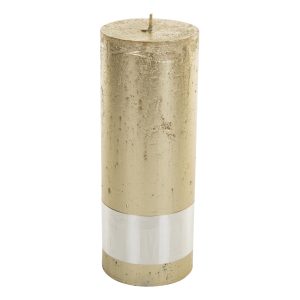 Metallic Gold Pillar Candle 12x5cm