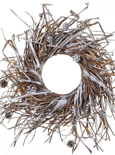 Twig Wreath With Snow
