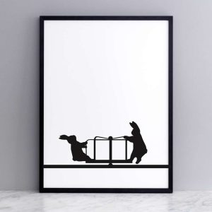 Roundabout Rabbit Print with Frame