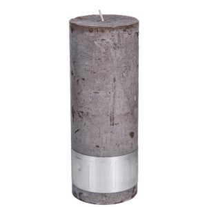 Rustic Ambient Brown Pillar Candle 12x5cm