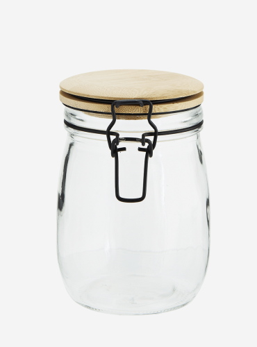 Small Glass Storage Jar with Bamboo Lid