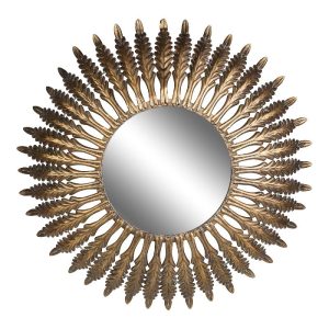 Round Gold Metal Sunny Mirror