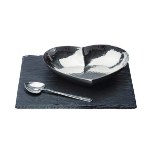 Slate Heart Dish & Spoon Set
