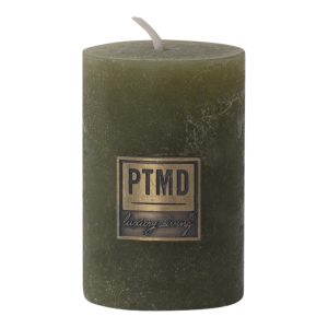 Rustic Olive Green Pillar Candle 6x4cm