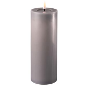 Grey 7.5x20cm Battery Operated LED Candle