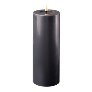 Black 7.5x20cm Battery Operated LED Candle