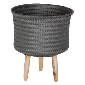 Dark Grey Up Mid Plant Basket Stand