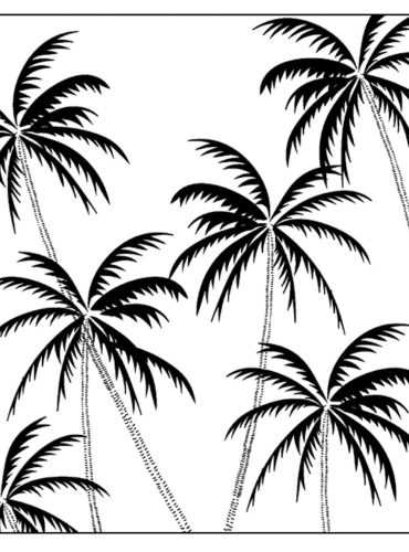 Pack 20 Black Palm Trees Paper Napkins