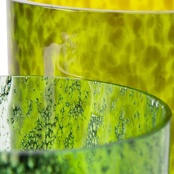 Green Cheetah Glass Vase