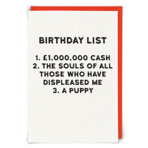 Greetings Card Birthday List