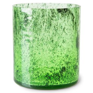 HKliving Cheetah Green Glass Vase Small
