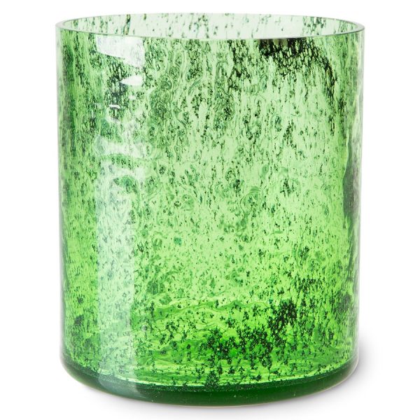 Small Green Cheetah Glass Vase