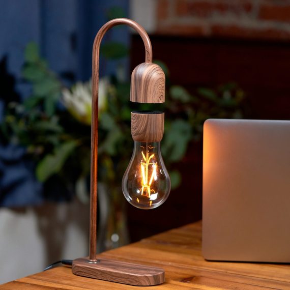 Evaro Lightbulb Lamp Walnut