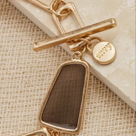 Gold Bracelet with Multicolour Glass Detail