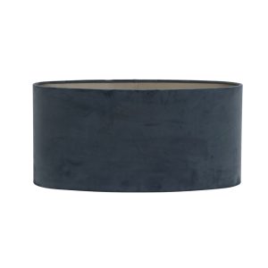 Dusty Blue Velour Cylinder Lampshade 58cm