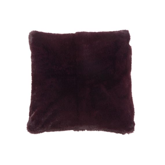 Dark Red Faux Fur Cushion