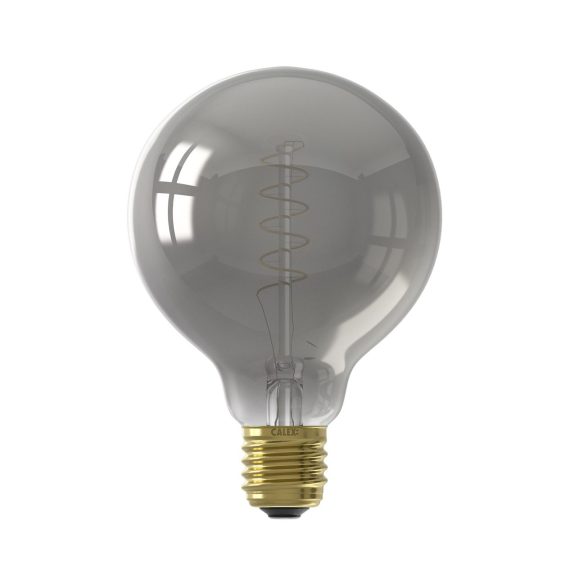 Calex E27 Curly LED Titanium G95 Globe Dimmable Bulb