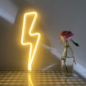 LED Neon Acrylic Wall Sign Lightning Bolt