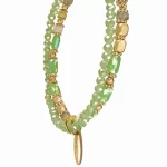 Gold & Green Iridescent Beaded Bracelet