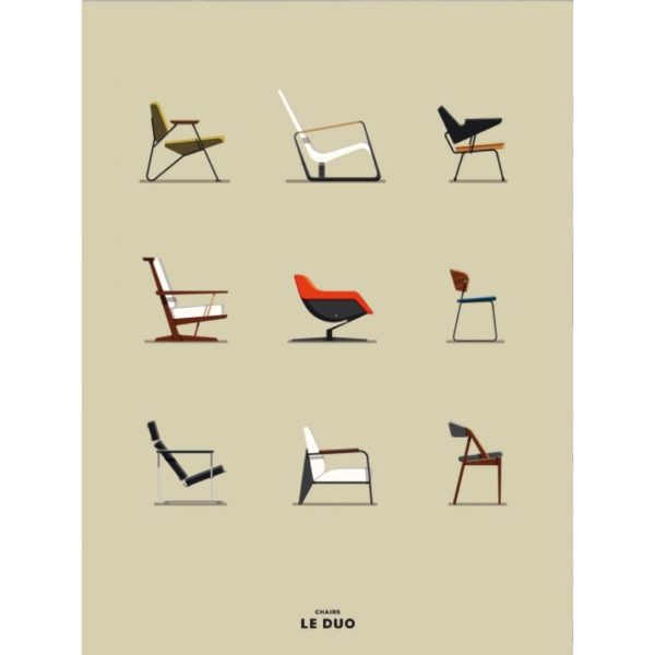 Le Duo Chairs Greetings Card