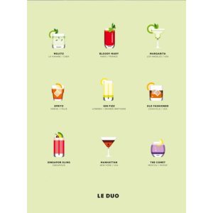 Le Duo Cocktails Greetings Card