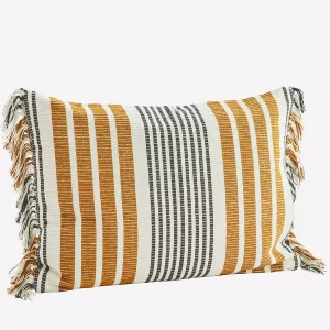 Mustard Striped Cotton Cushion