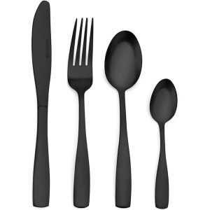 4 Piece Black Cutlery Set
