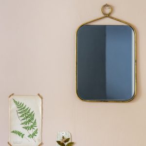 Hanging Mirror Antique Brass