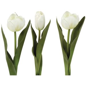 Faux Tulip White Mix Stem