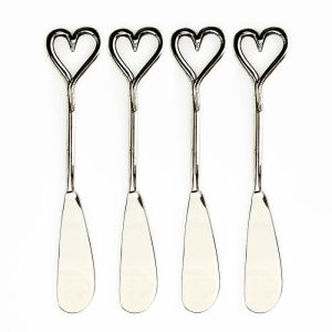Set of 4 Love Heart Butter Knives