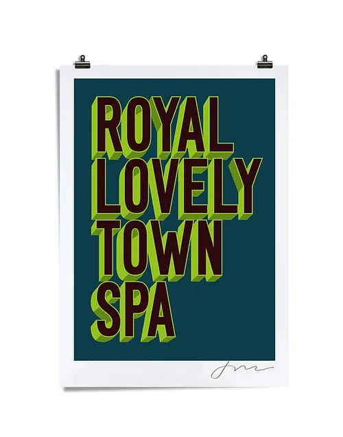 Framed Lovely Town Lime Print 50x70cm