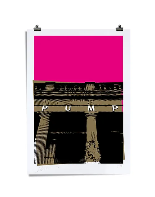 Framed Pump Print Pink 30x40cm