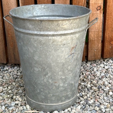 Tall Vintage Galvanised Container Large