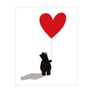 Bear & Heart Balloon Greetings Card