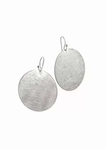 Silver Shimmer Moon Earrings