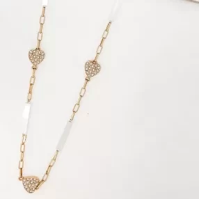Gold & Silver Diamante Multi Heart Necklace