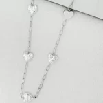Silver Multi Heart Chain Necklace