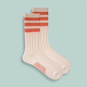 Orange Stripe Retro Men's Sports Socks