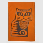 Orange Cat Hornsea Tea Towel
