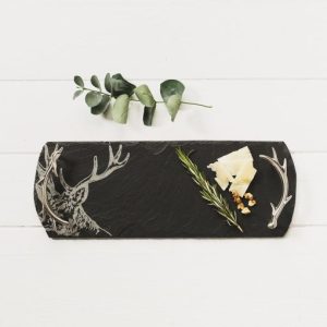 Small Stag Engraved Slate Serving Tray