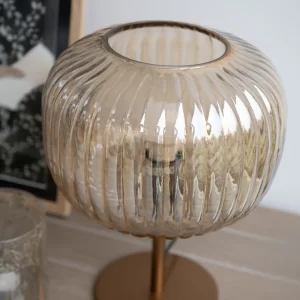 Claymore Amber Glass Hurricane Lamp