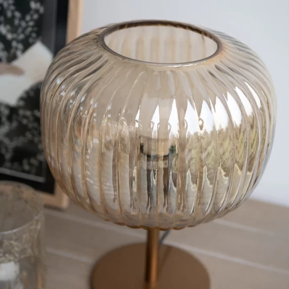 Claymore Amber Glass Hurricane Lamp
