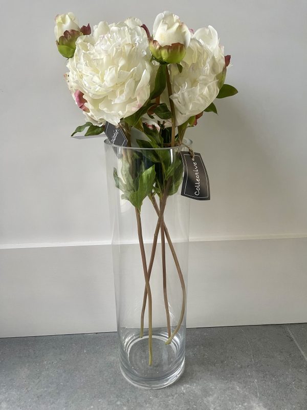 Artificial White Real Feel Peony
