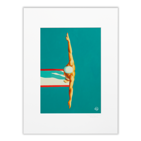 Framed Emilie Arnoux Plongeur 2 Print 30x40cm