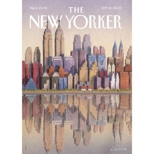 Framed Newyorker Gurbuz Dogan Twin Towers Print