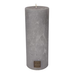 Rustic Suede Grey Pillar Candle 18x7cm