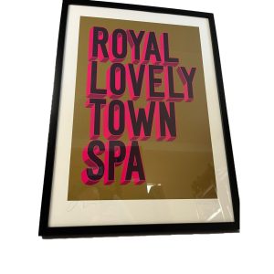Framed Lovely Town Pink Print 50x70cm