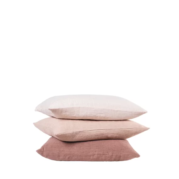 Luxury Light Linen Rouge Square Cushion