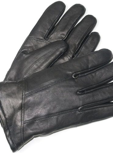 Men's Black Leather Gloves Large